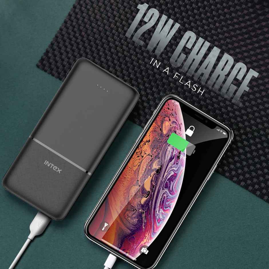 Intex 10K mAh 12W Ultra Poly Power Bank | Black