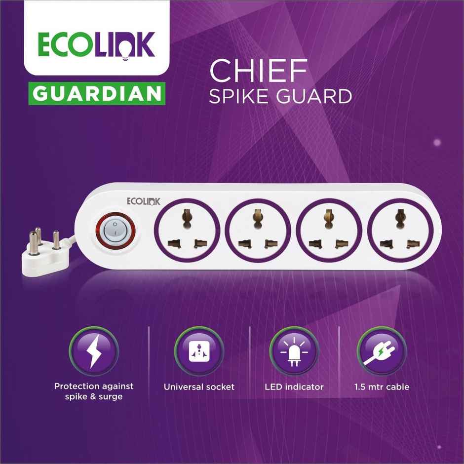 EcoLink 4 Way Spike & Surge Gurad 6A