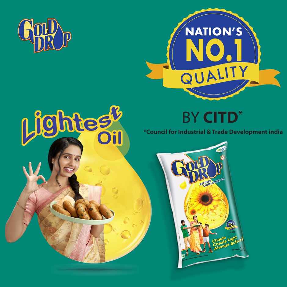 Gold Drop Cooking Oil Sunflower | Pouch