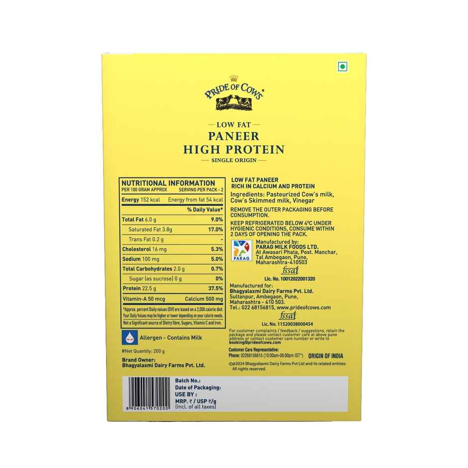 Pride of Cows Low Fat High Protein Paneer