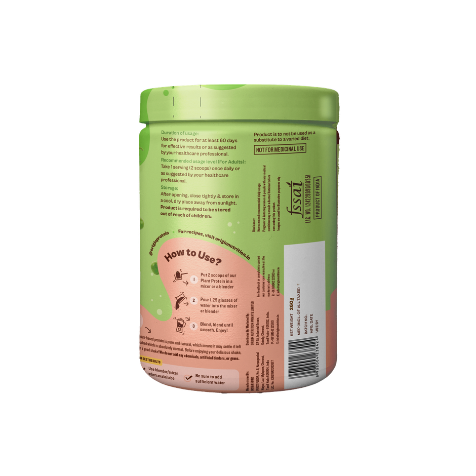 Origin Nutrition Daily Plant Protein Unflavoured- 8 Servings