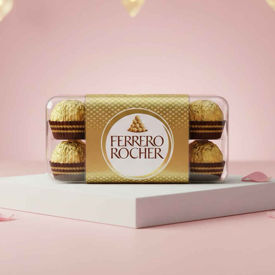 3 Pink Roses (500g) & Ferrero Rocher Premium Chocolates Gift Pack (200g) Combo