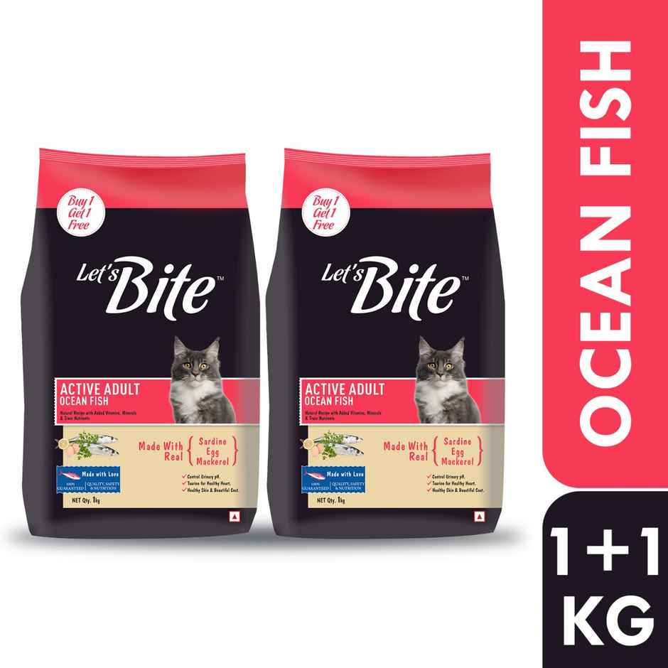 Let's Bite Active Adult Ocean Fish Dry Cat Food (Buy 1 Get 1 Free)