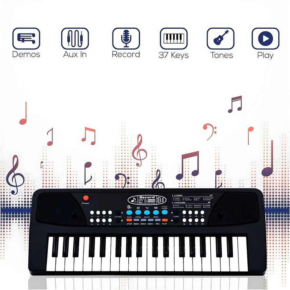 Chigy Wooh 37-Key Kids Piano Keyboard with Microphone & Recording Feature | Electronic Musical Toy