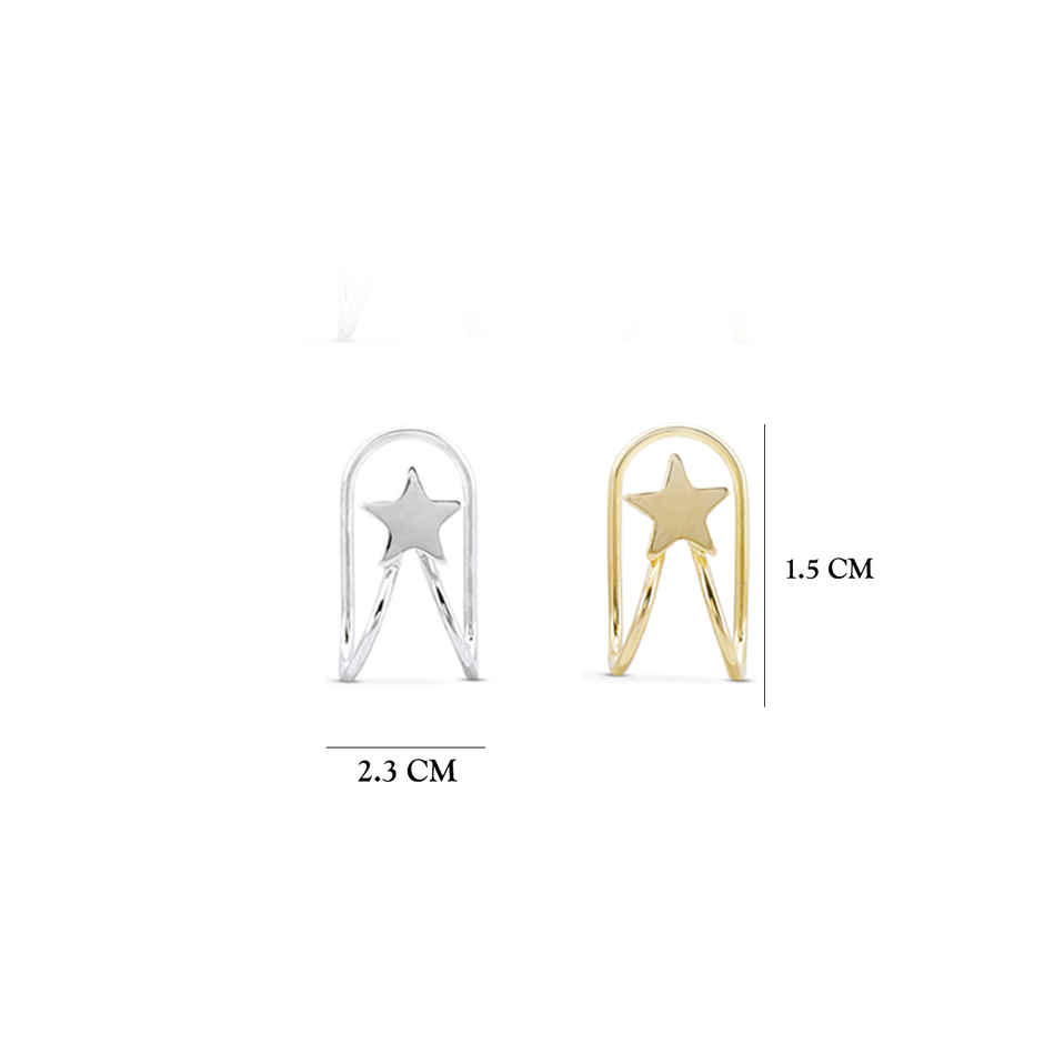 Yellow Chimes Gold-Toned Contemporary Studs Ear Cuffs