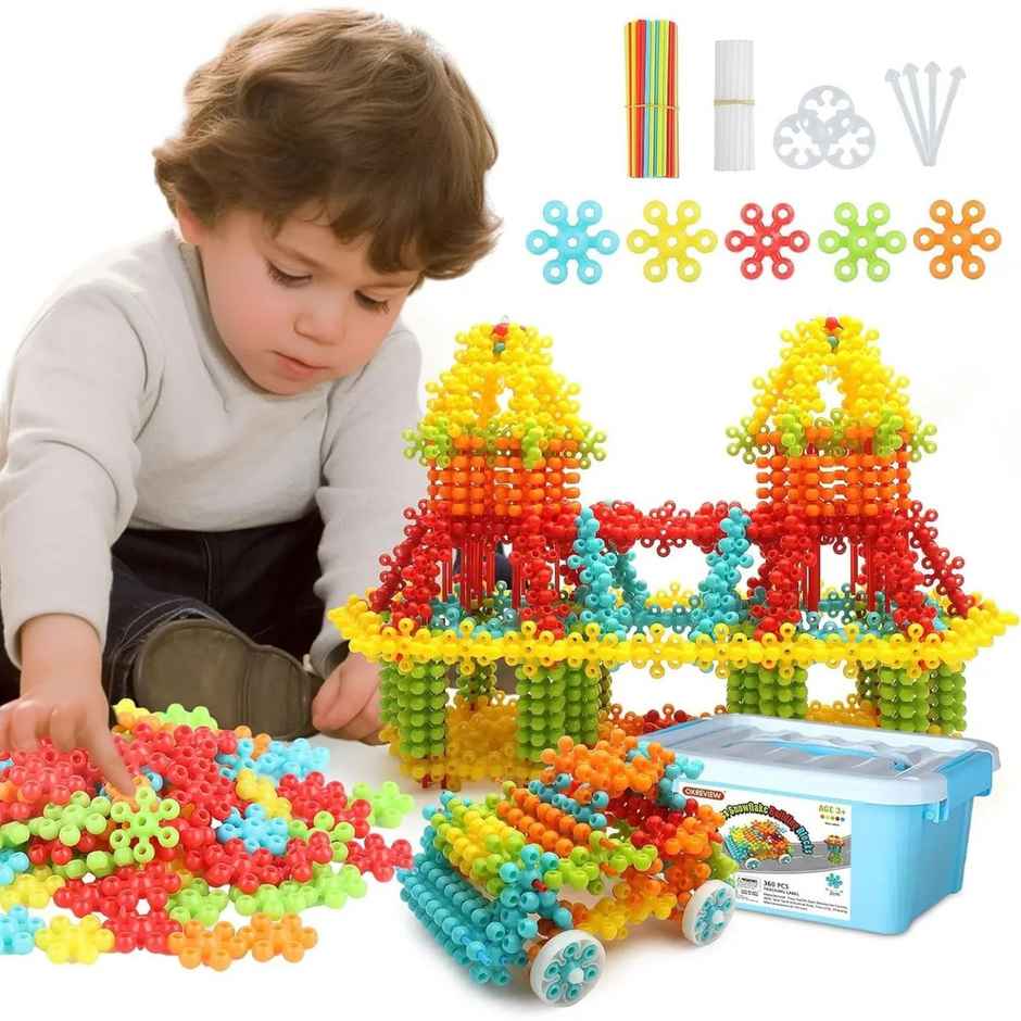 Fablue Snowflake Building Blocks Toy for Kids - Educational Learning Game Puzzle Toy for Kids