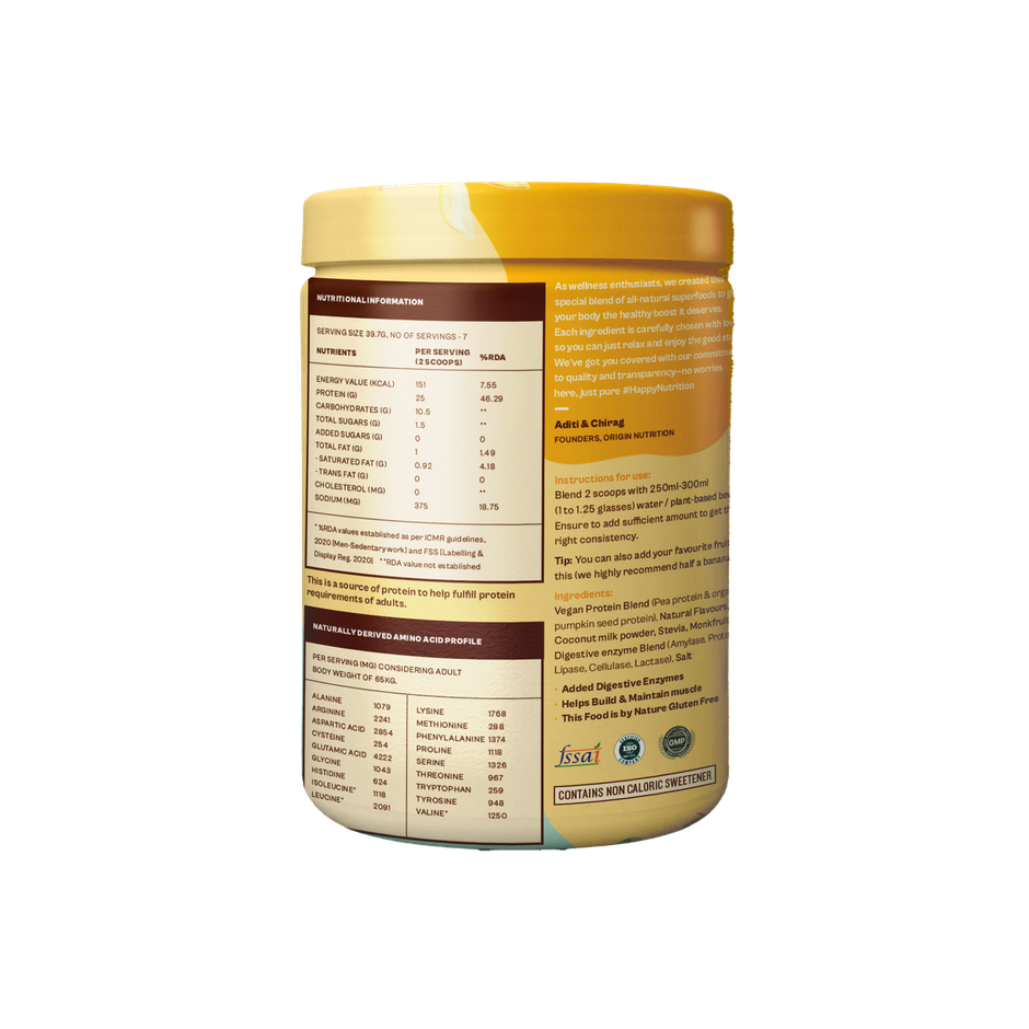 Origin Nutrition Daily Plant Protein Vanilla Flavour- 7 Servings