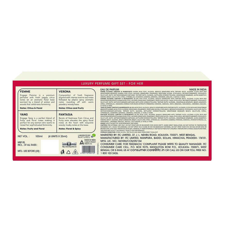 Engage Luxury Perfume Gift Set for Women, Travel Sized, Assorted Pack