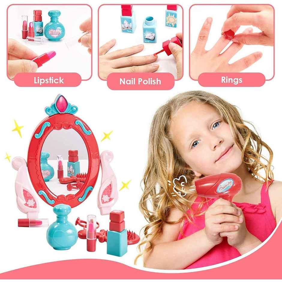 Fablue Portable Beauty Makeup Set for Kids | Convertible Suitcase Fashion Set With Accessories