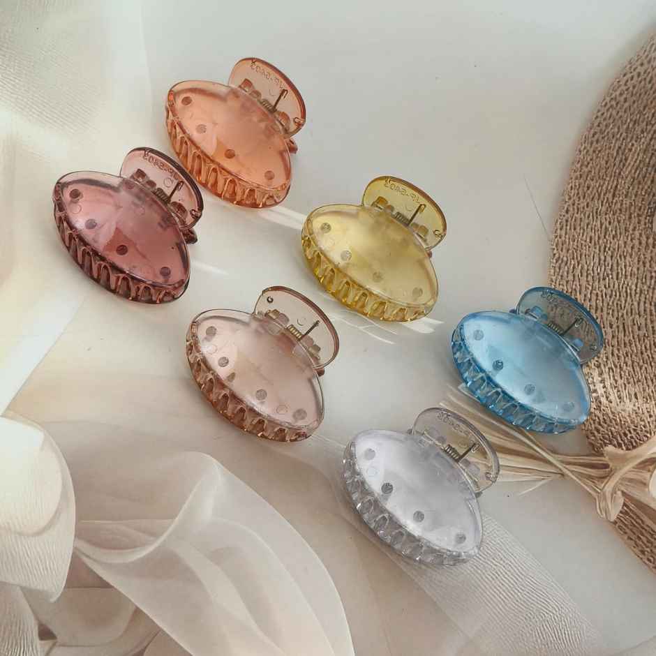 Small Claw Clip Round for Girls and Women - Multicolor