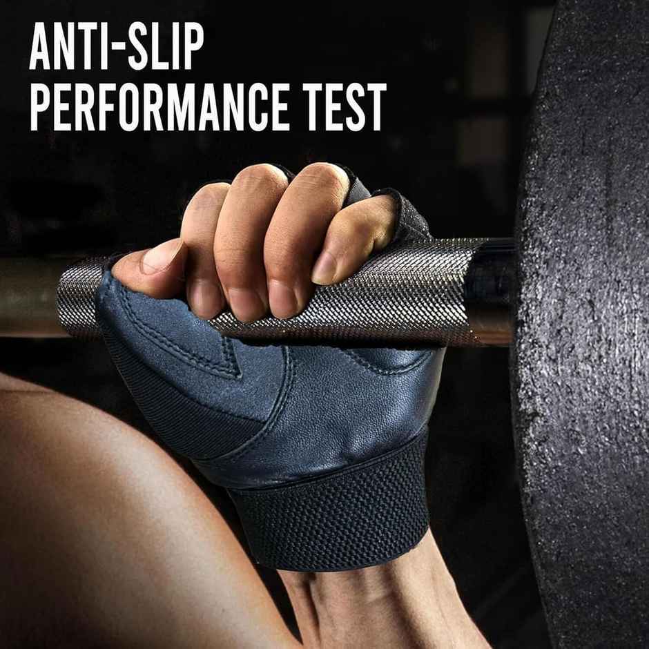 Mayor Force Leather Gym Gloves With Wrist Support(Free Size, Black)