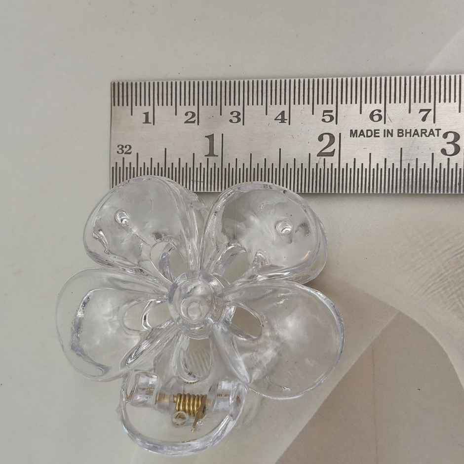 The Opal Factory Hair Accessories | Translucent Flower Dew Drop Clutches | Maroon, Cream, Peach