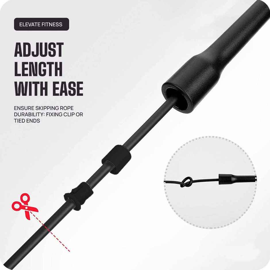 Mayor Fitness Adjustable Skipping Rope Tangle Free Jumping Rope | Freestyle Skipping Rope | Black