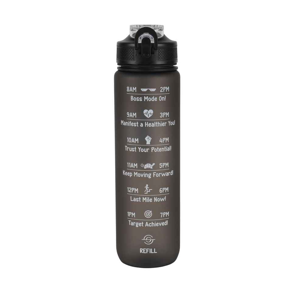 Solara Insulated Water Bottle 1 Liter For Travel, Office, School, Gym, Sipper Bottle- Black Knight