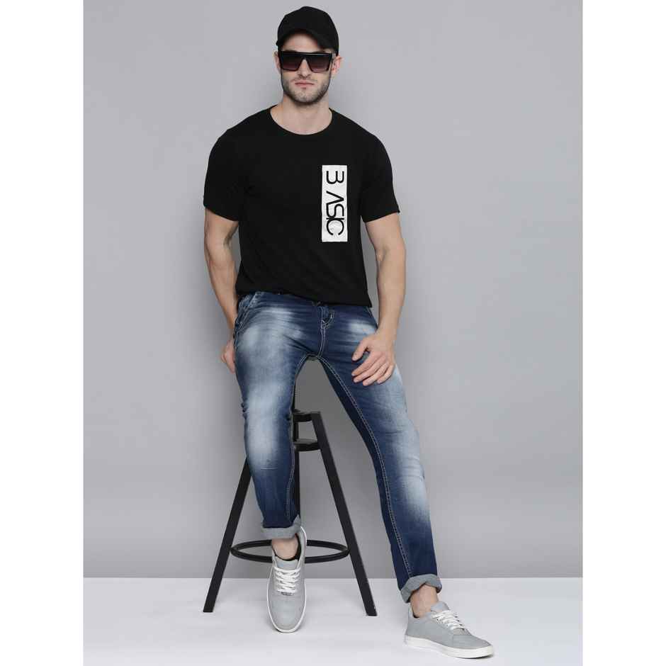 Smartees Mens Printed Tshirt Black | M
