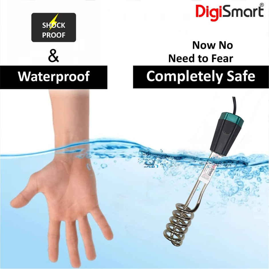 Digismart 2000 Watts Water Proof/Shock Proof Immersion Water Heater - Black