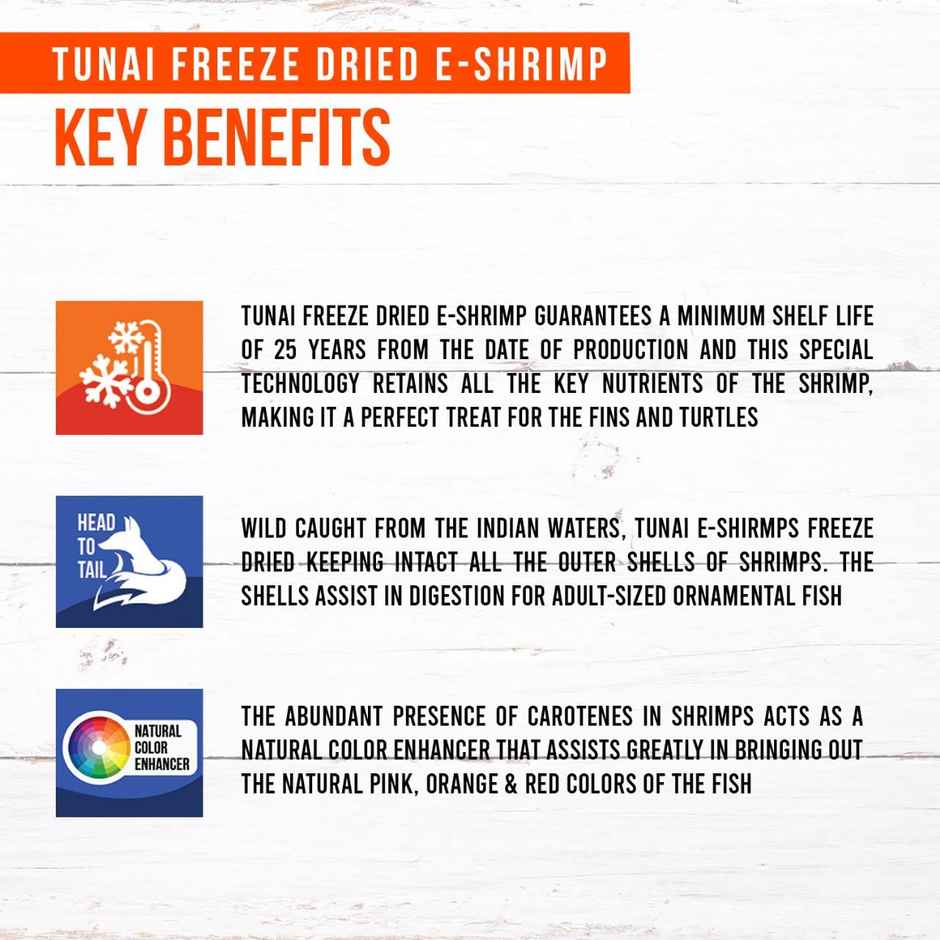 Tunai Freeze Dried Shrimp Treat For Monster Fish