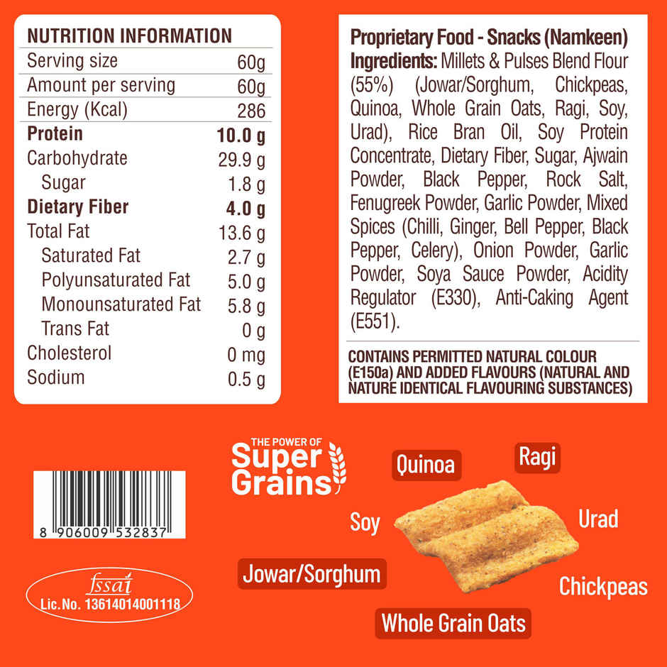 RiteBite Max Protein Chinese Manchurian 10 G Multigrain Protein Chips, Healthy Snacks & Munchies