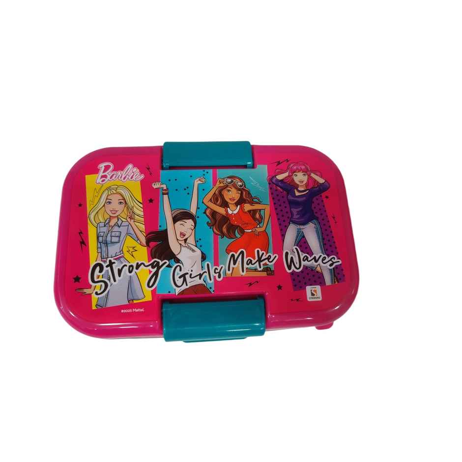 Striders Barbie Double Compartment Lunch Box With Cutlerys Multicolor | 460 ml