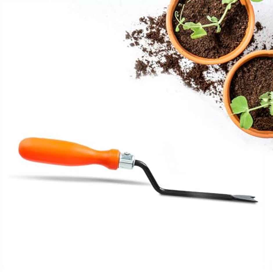 Cinagro Hand Weeder - Weed Remover Garden Tool | Orange Handle, Black Blade