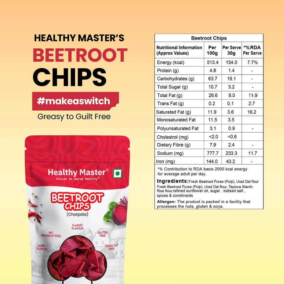 Healthy Master Baked Beetroot Chips