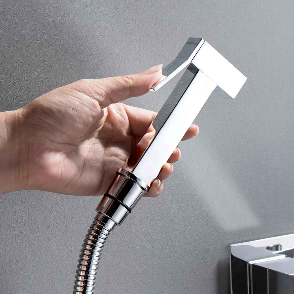 Plantex Square Shape Health Faucet Set | Brass | Chrome