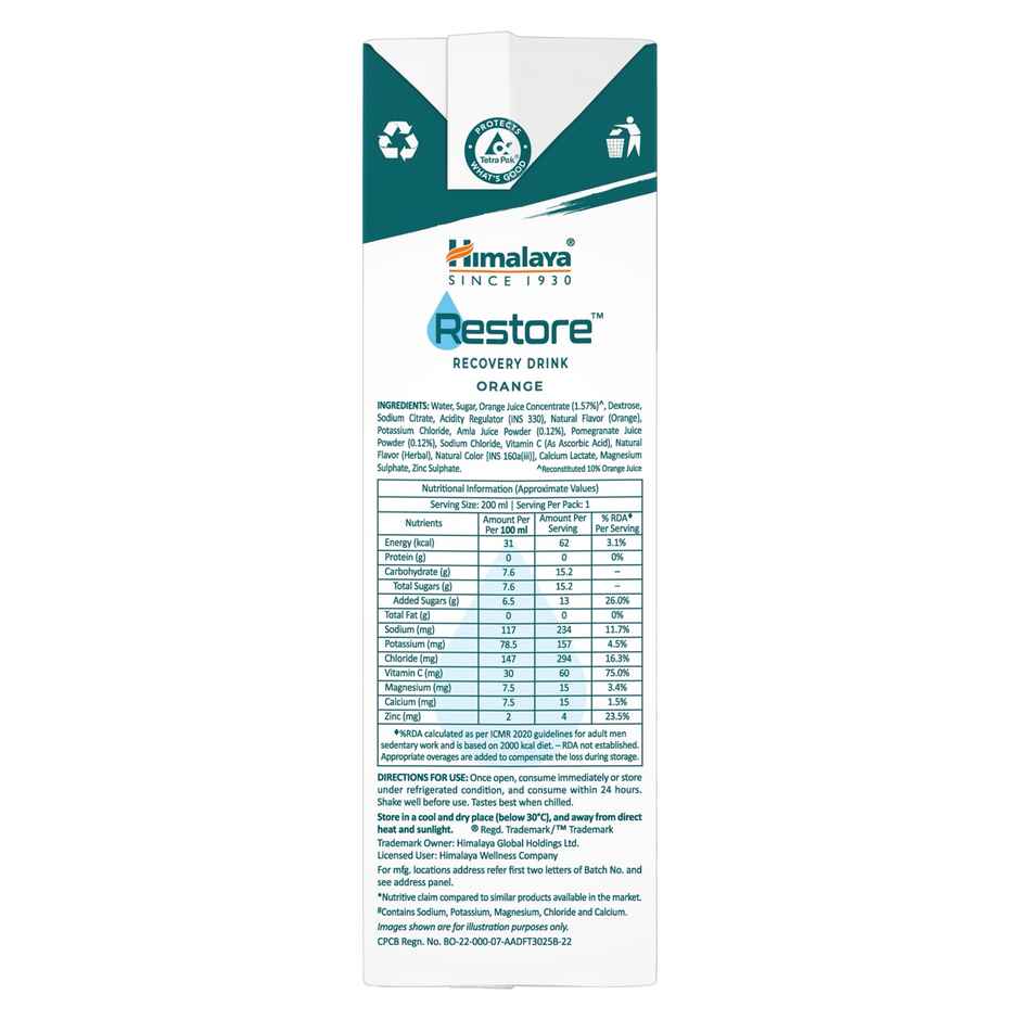 Himalaya Restore Recovery Drink | Orange Flavor