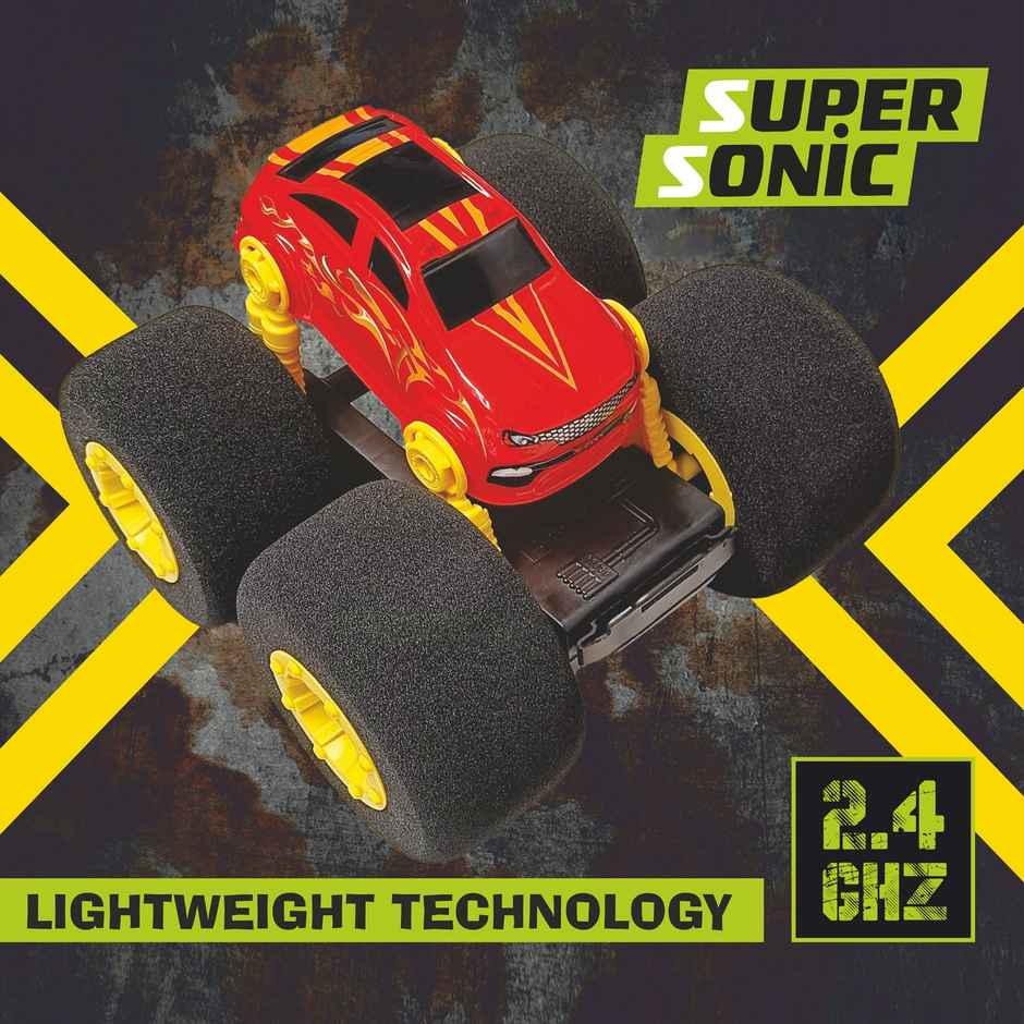 SEEDO Remote Control Car 1:16 , 2.4 GHz ,USB Rechargeable, Fast Speed Super Sonic Stunt Car | Red