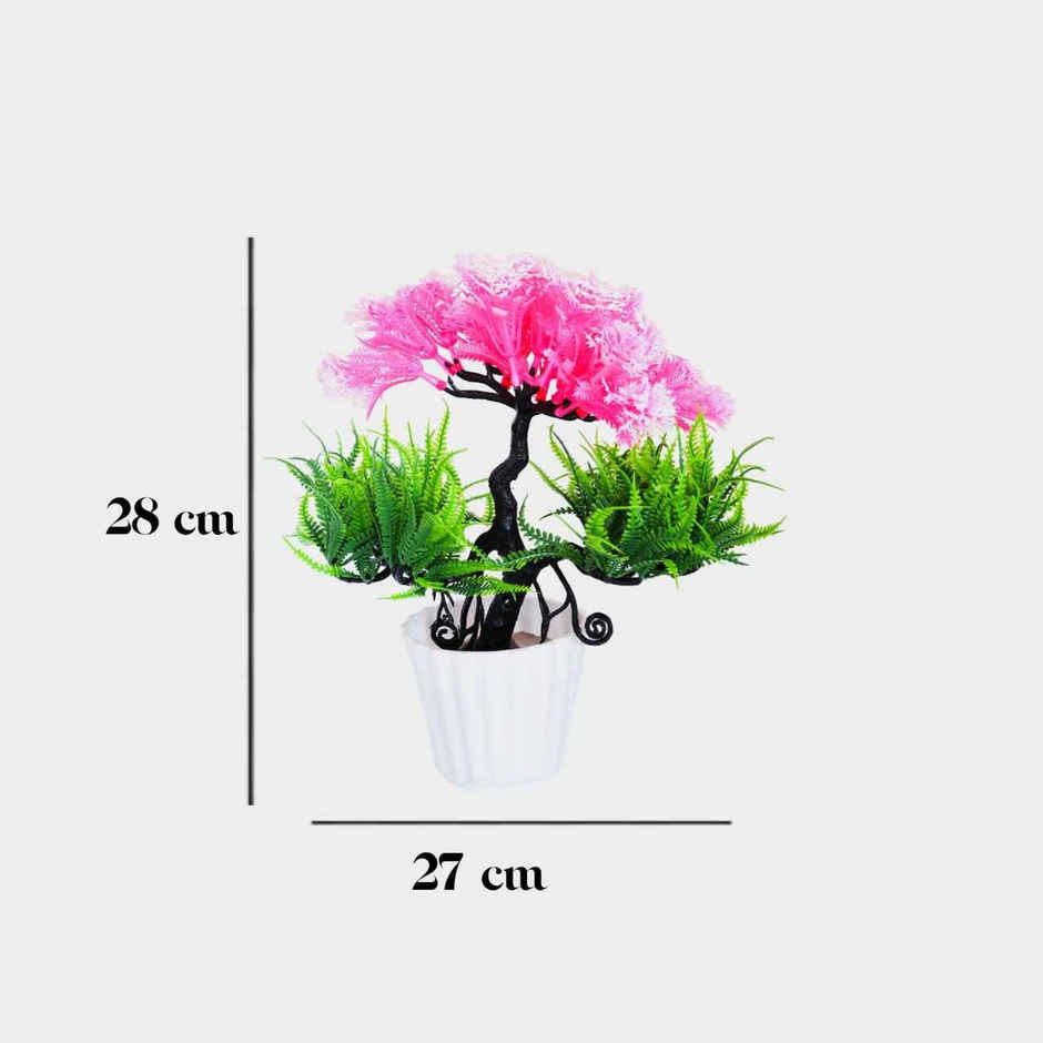 BAY6 Artificial Bonsai Pink and Green Tree