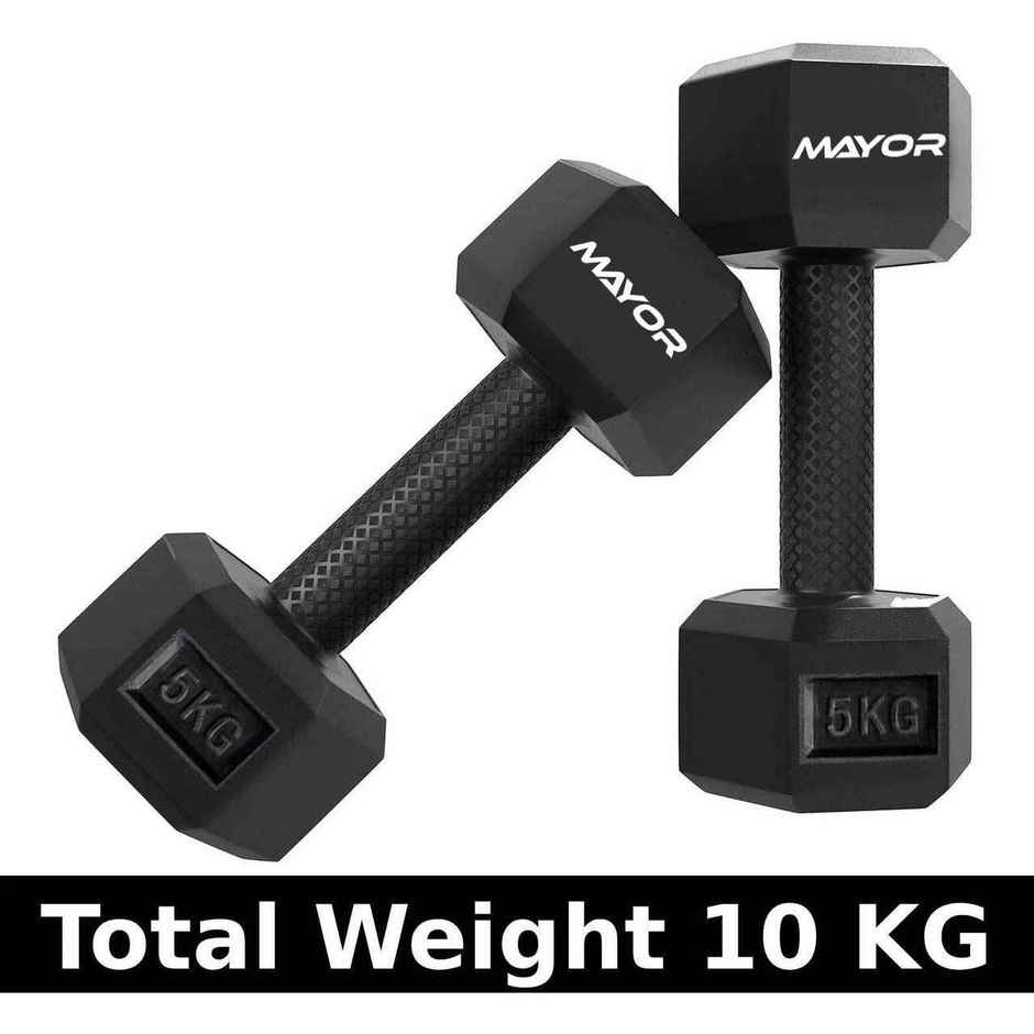 Mayor PVC Hexa Dumbbells Set for Home Gym | Weight Training Fitness Dumbbells