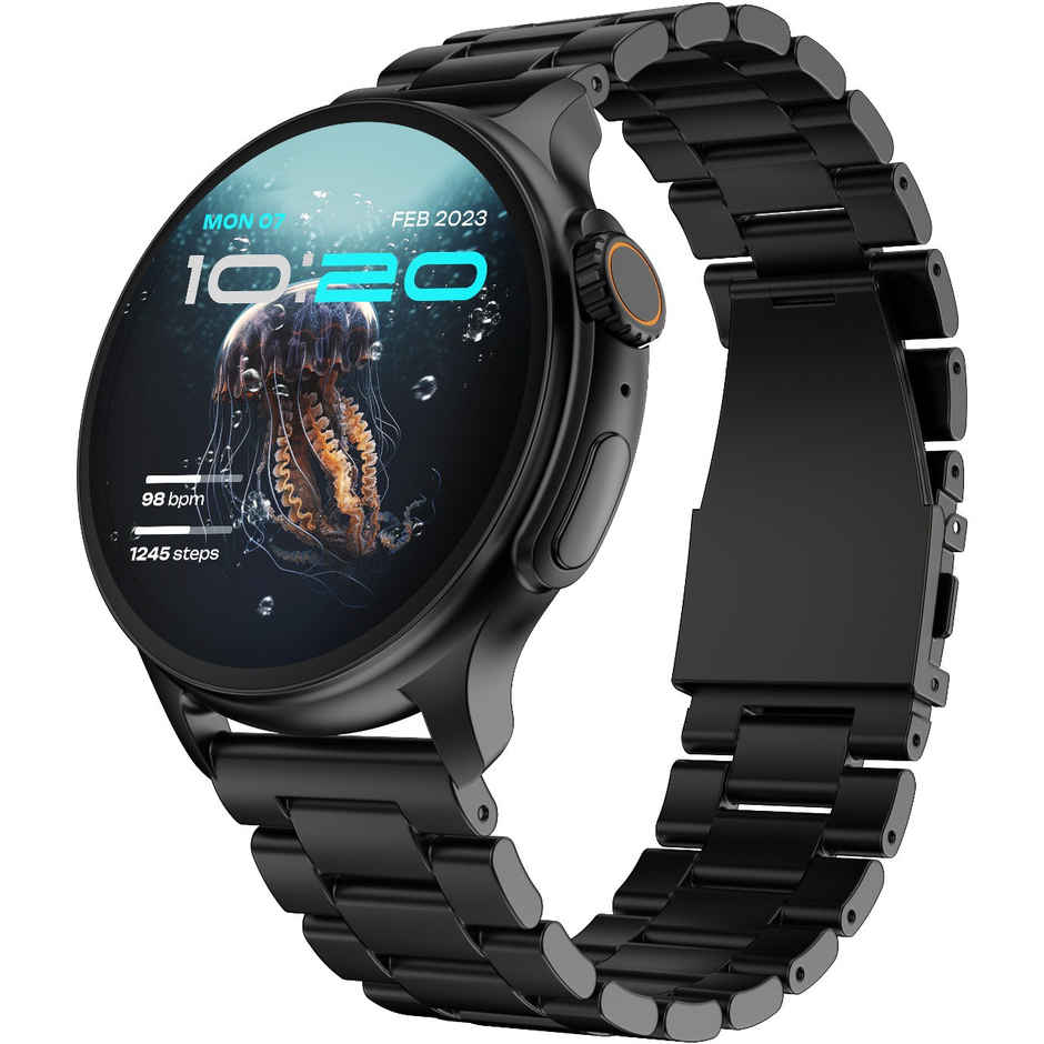 GOBOULT Crownr Pro 1.43''Hd Amoled, Bt Calling, Ip67,Smartwatch|Jet Black