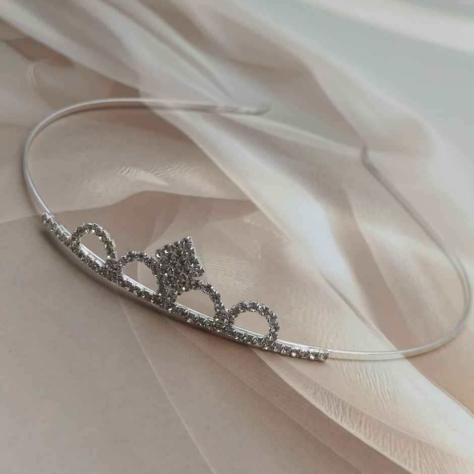 The Opal Factory Hair Accessories | Tiara Hair Band for Girl's - Silver