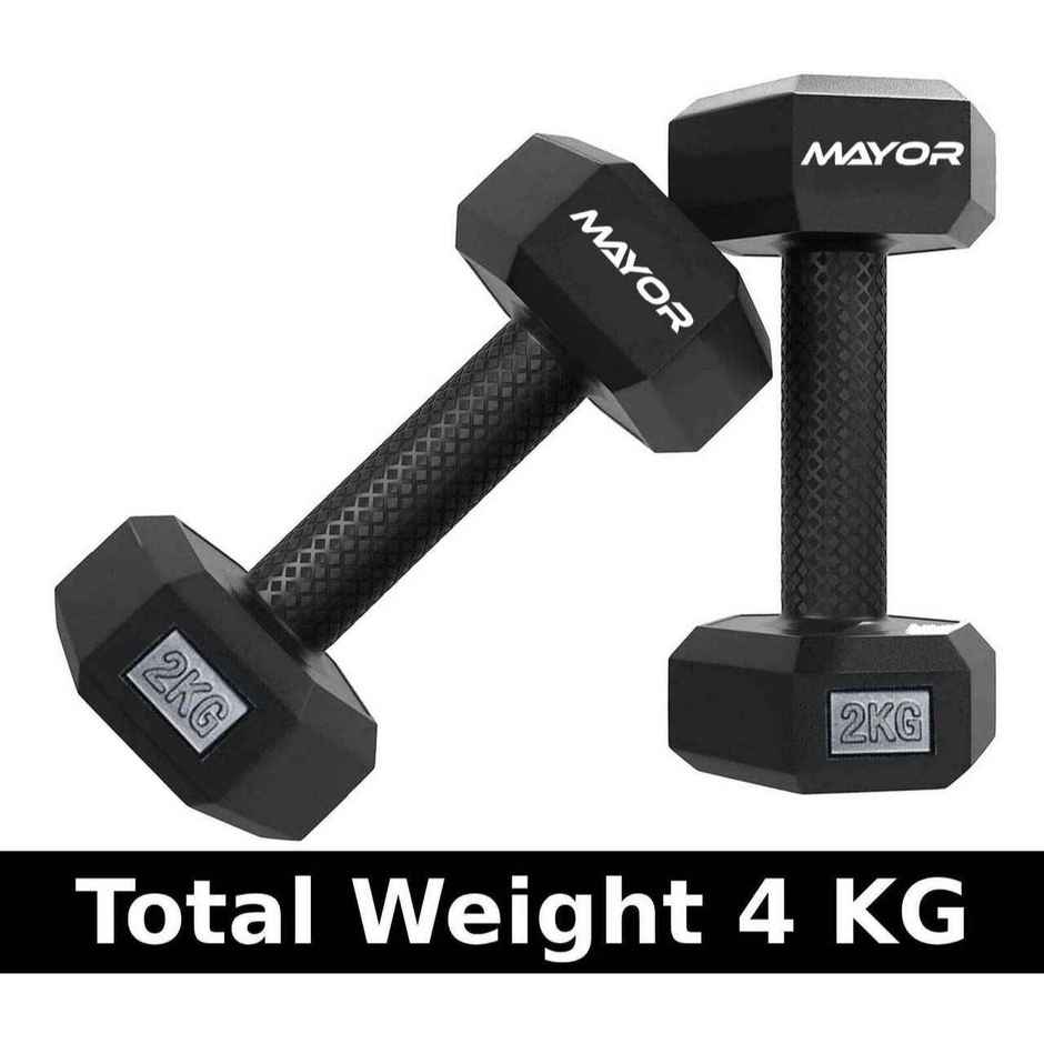 Mayor PVC Hexa Dumbbells Set for Home Gym | Weight Training Fitness Dumbbells
