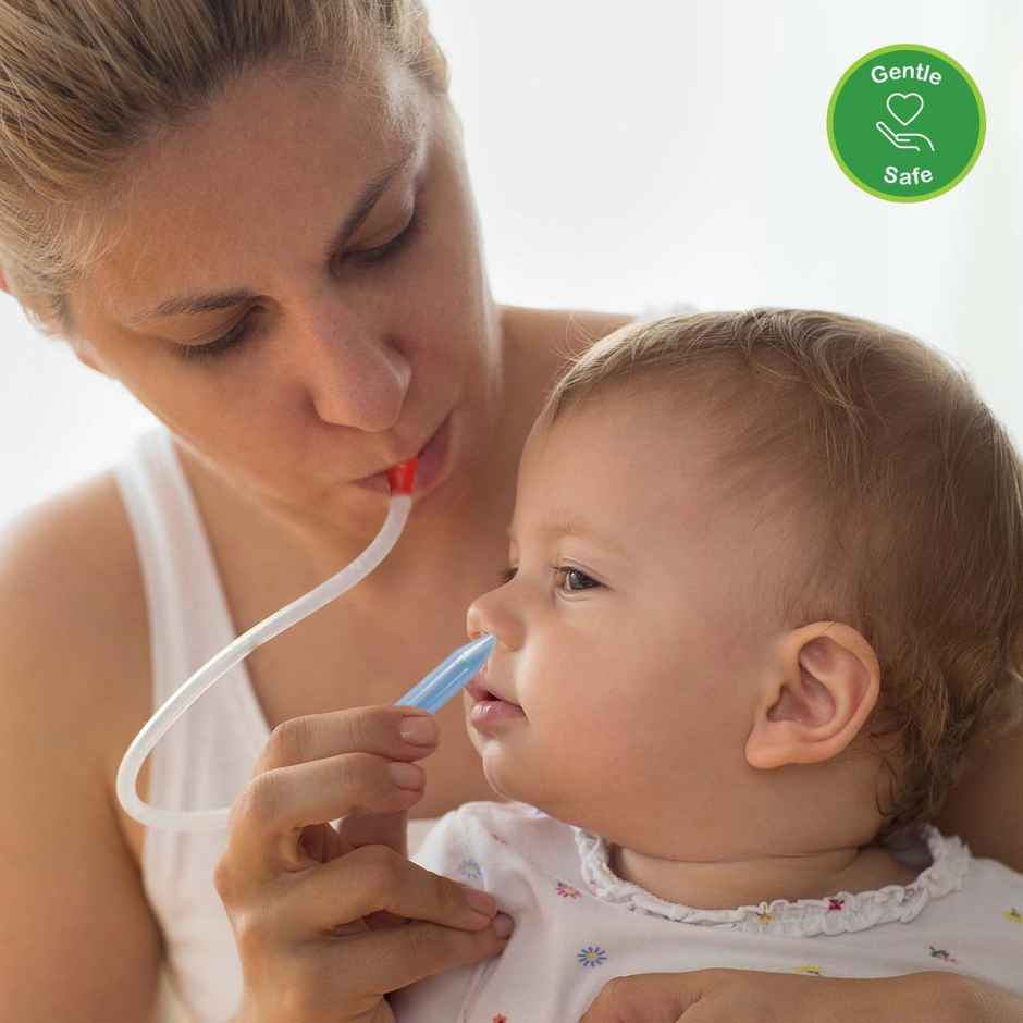 LuvLap Baby Nasal Aspirator 0-5 Years with Snotsucker mechanism (Blue)