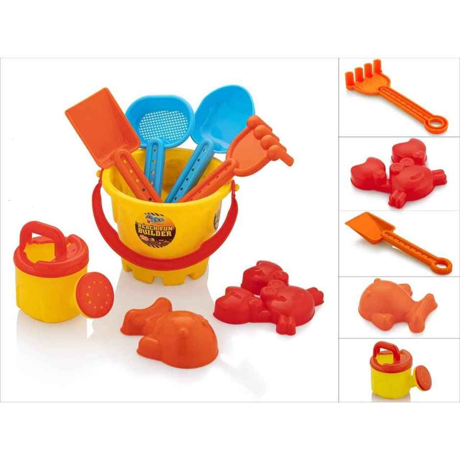 Storio Beach Sand Castle Set | Sand Toys with Fish & Crab Moulds