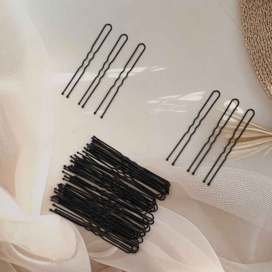 Juda Pins Set in a Plastic Box 60mmfor Girls and Women | Black