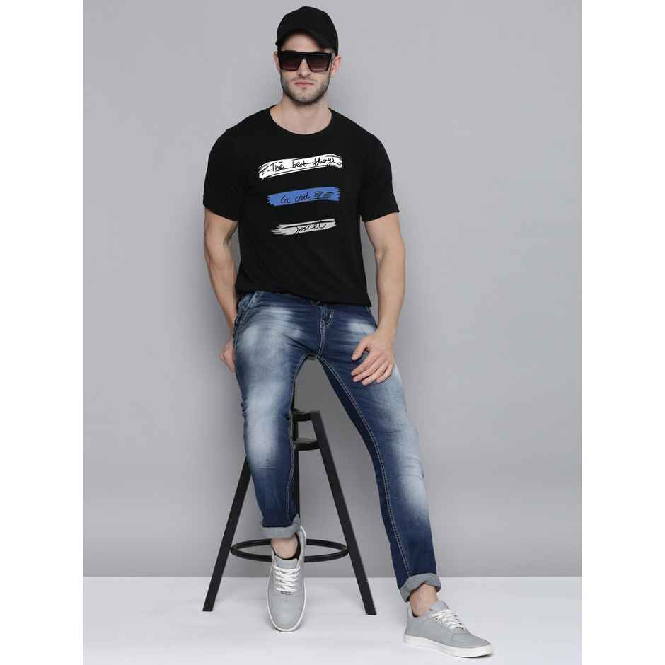 Smartees Men's Printed T-shirt | Style No 27 | Black - M