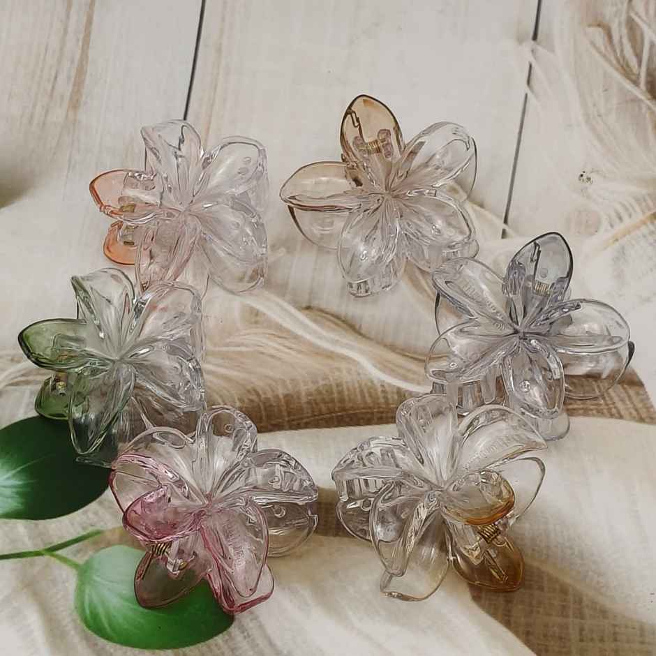 The Opal Factory Hair Accessories |Mini Crystal Flower Hair Clips | Trunslucent Multi