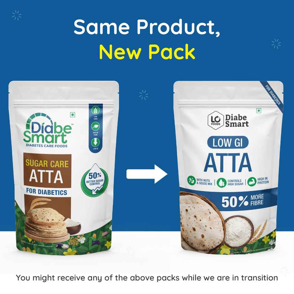 DiabeSmart Sugar Care Atta | Low GI Multigrain Atta | Diabetic Care-Sugar Control | Millet Ragi Flour