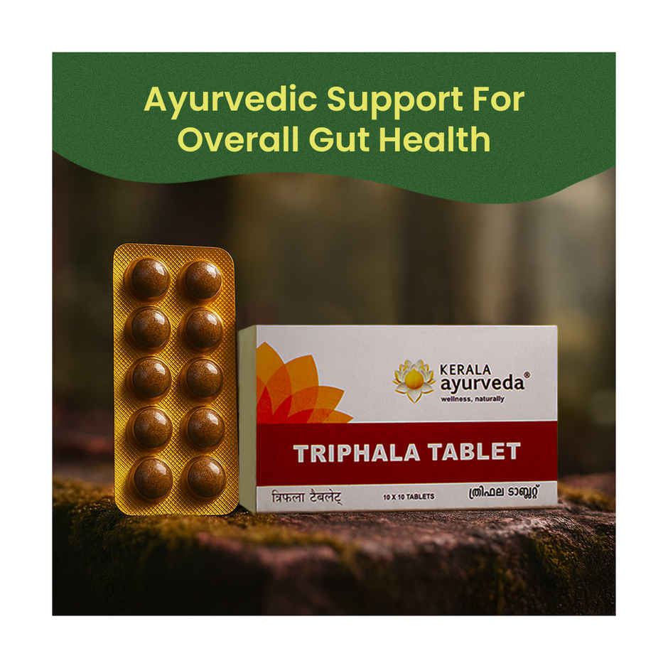 Kerala Ayurveda Triphala Tablets | Ayurvedic Gut Health & Constipation Relief | Supports Digestion