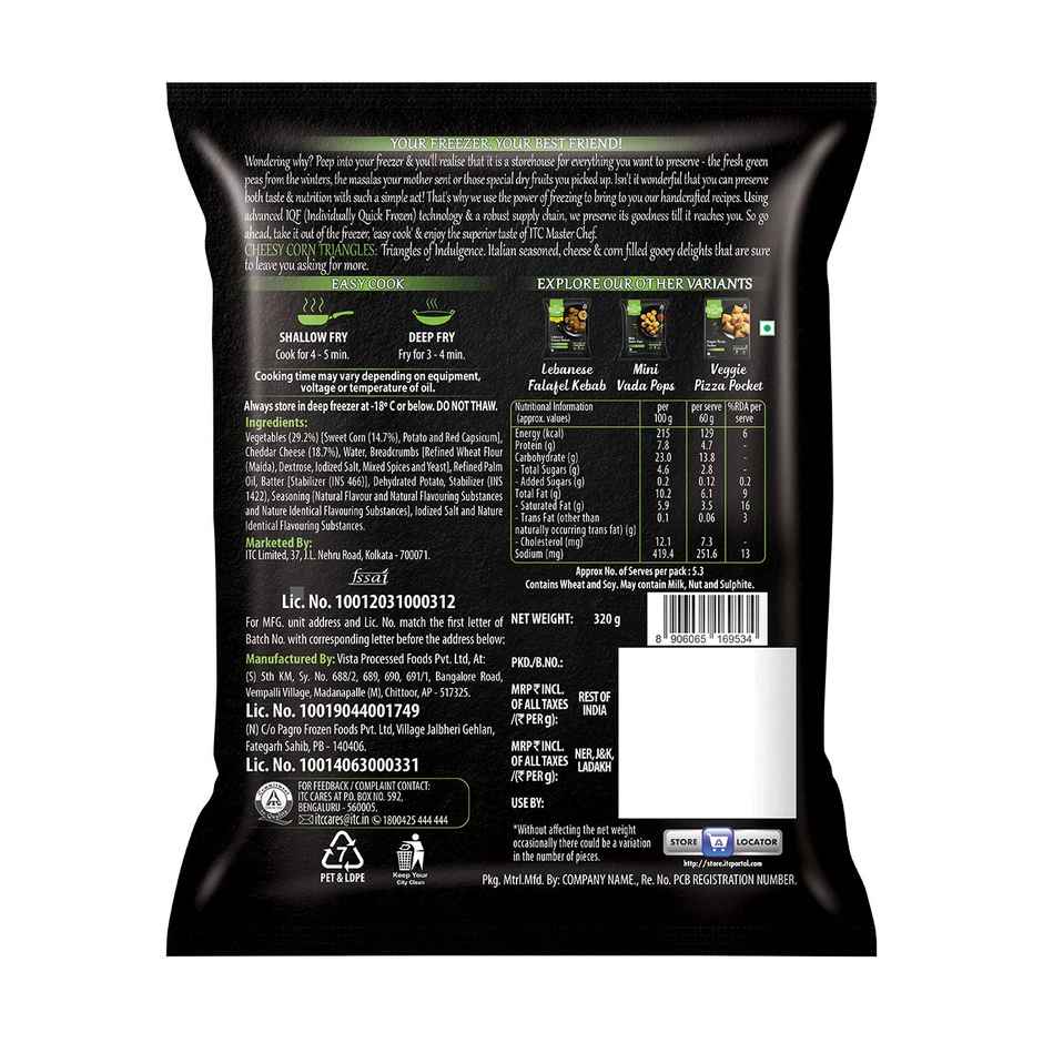 ITC Master Chef Cheesy Corn Triangle Nugget | Goodness of Protein With Cheddar Cheese | 18 pcs