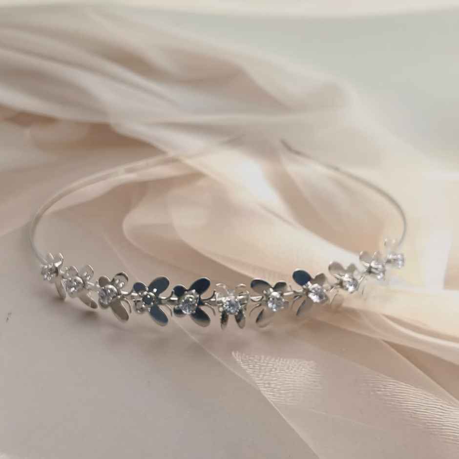 The Opal Factory Hair Accessories | Butterfly Diamante Hair Band for Girls - Silver