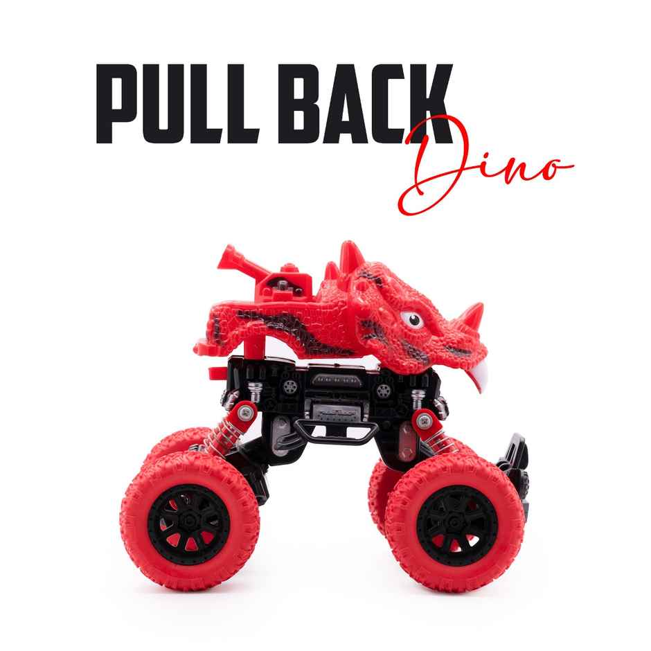 SEEDO No Battery Mechanical and Friction Power Pull Back Dino 1 | Red