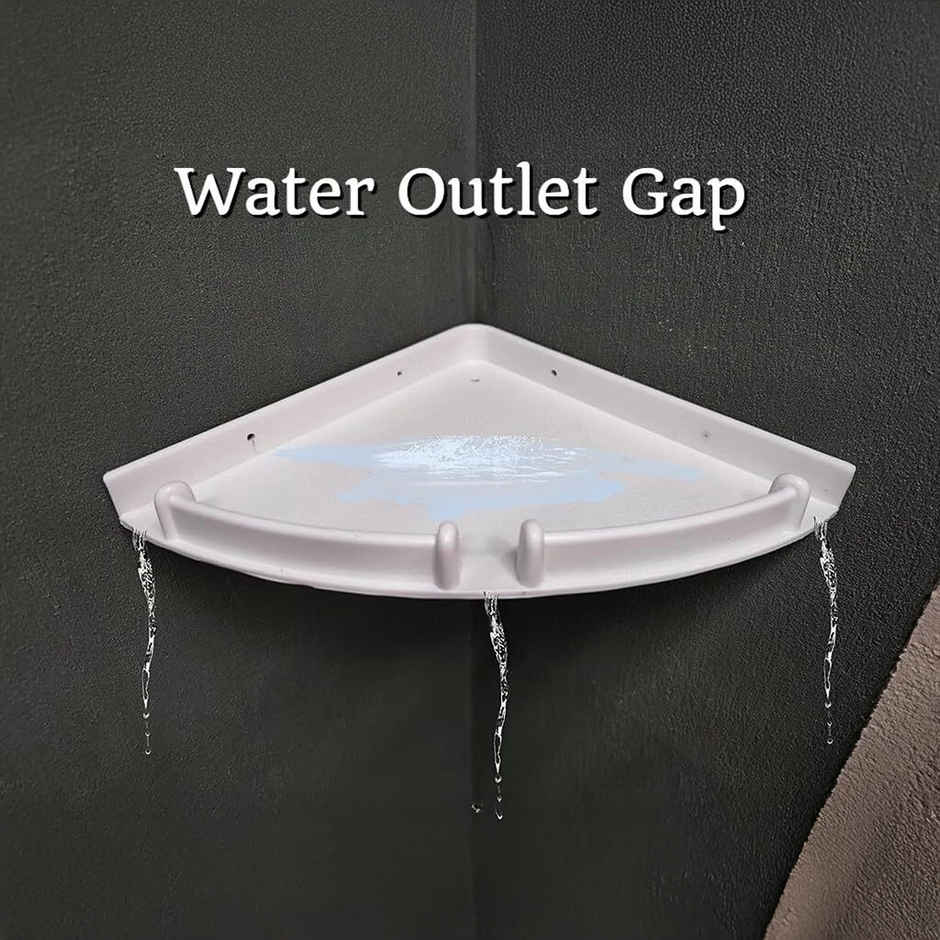 Daluci Unbreakable Wall Mount Corner Shelf For Bathroom | 3 Shelves | White