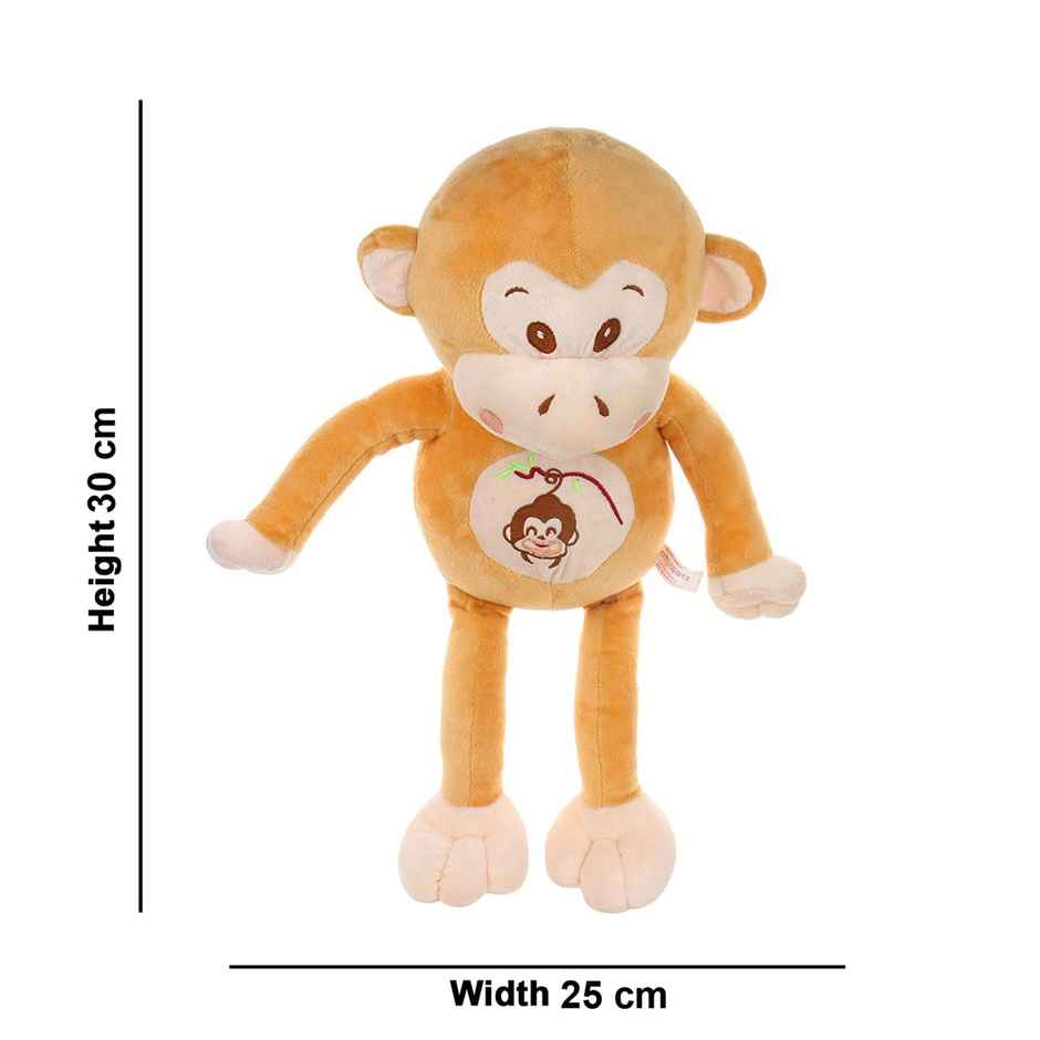 Dearjoy Plush Monkey Shaped Soft Toy Cum Pillow Brown - 30Cm