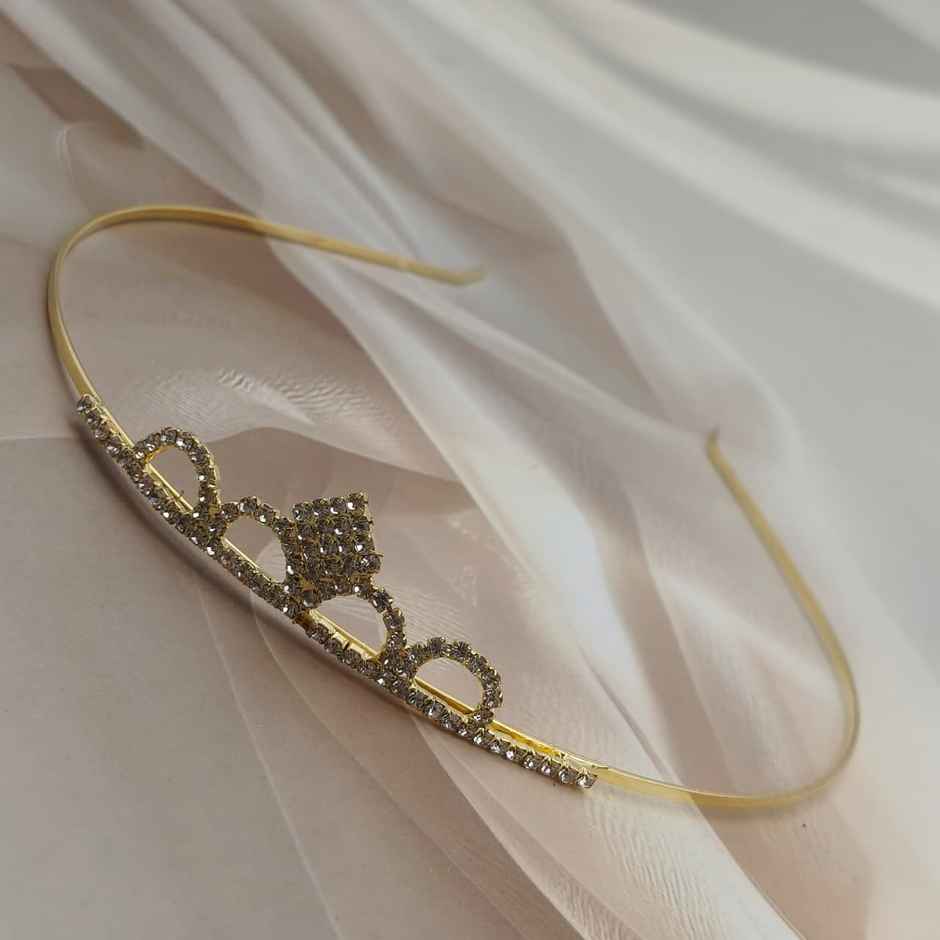 The Opal Factory Hair Accessories | Tiara Hair Band for Girl's - Gold