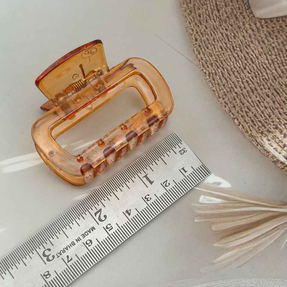 Medium Rectangular hollow Claw Clipfor Girls and Women | Black and Brown