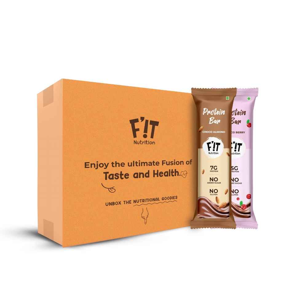 FIT Nutrition Choco Berry & Choco Almond Mini Protein Bar Combo 23% High Protein Pack Of 12