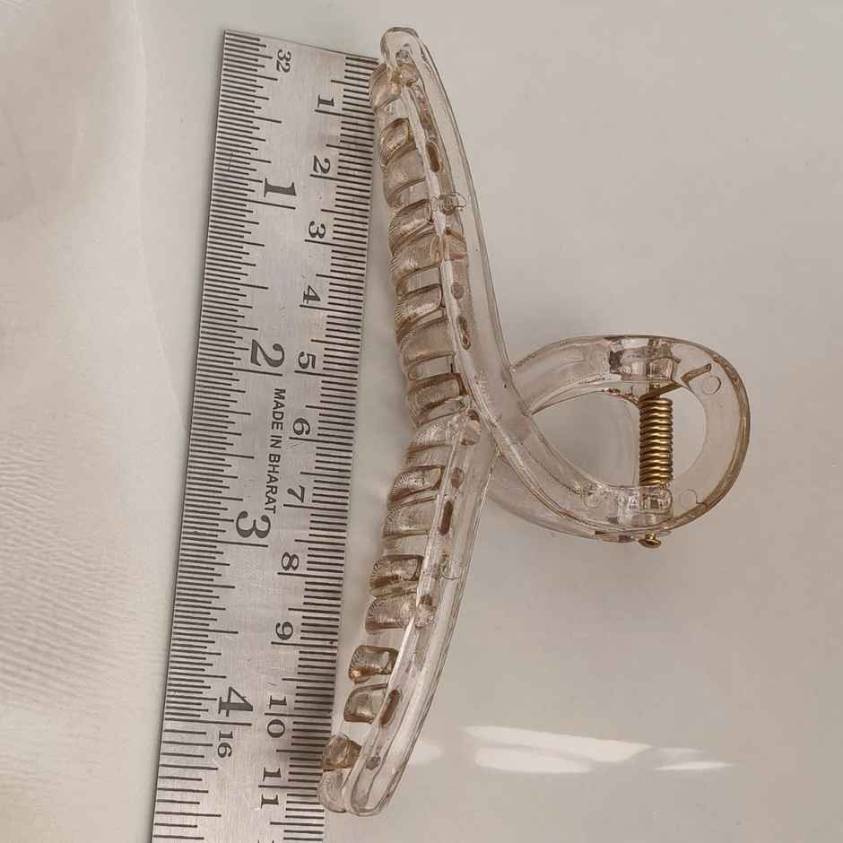 The Opal Factory Hair Accessories | Large R Nonslip Hair Jaw Clip | Black & Beige Translucent