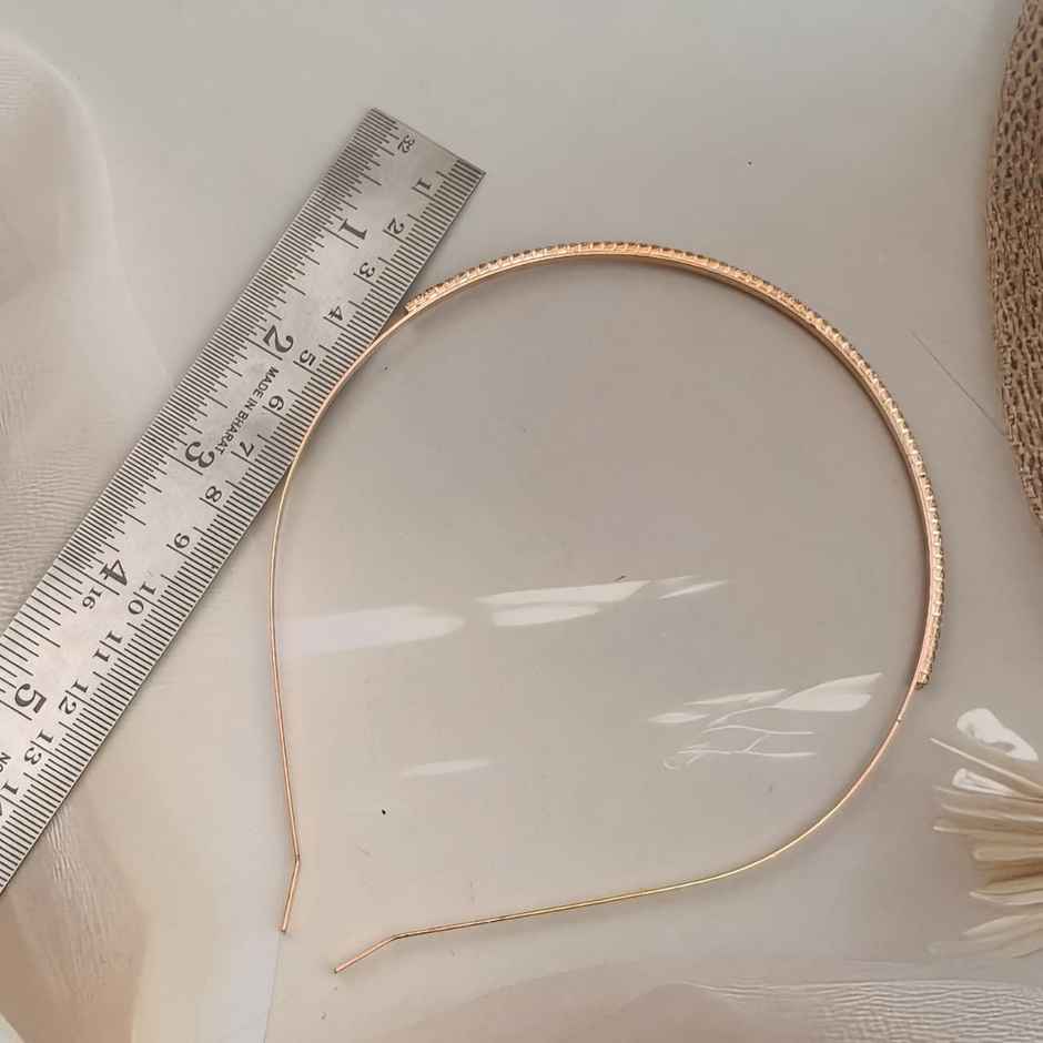The Opal Factory | Diamante Double Line Hair Band for Girls and Women | 1 Pc | Rosegold
